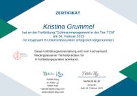 Zertifikat Kristina Grummel